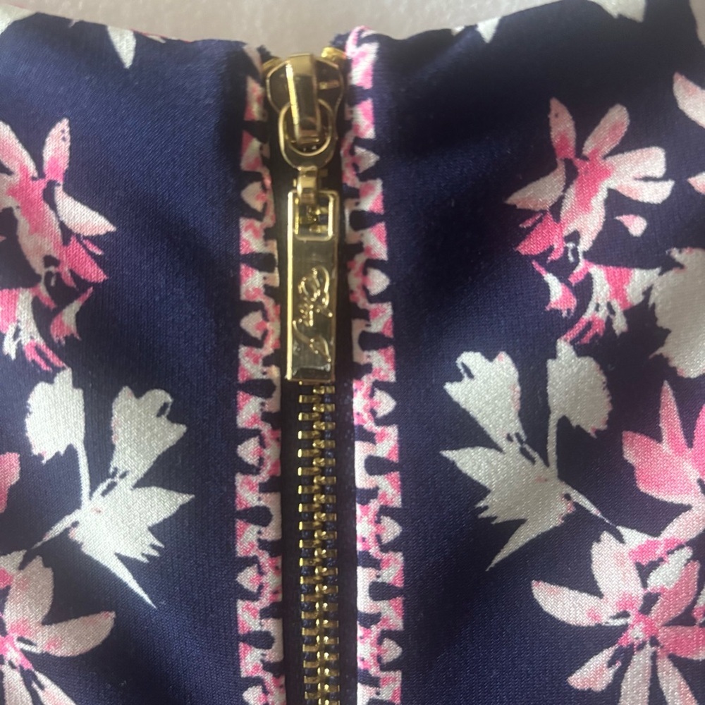 Eliza J 3/4 Sleeve Floral Dress in Pink and navy Sz 8 - Picture 5 of 5